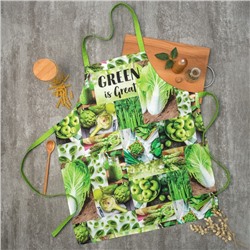 Фартук Этель GREEN 70×60 см, 100% хлопок, саржа 190 г/м²