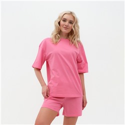 Пижама женская (футболка, шорты) KAFTAN Basic, размер 40-42, розовая