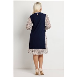 Платье женское  6165/04/Синий, бежевый
