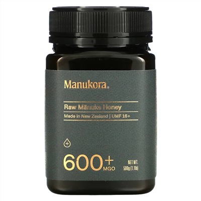 Manukora, Raw Manuka Honey, 600+ MGO, 1.1 lb (500 g)