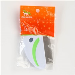 Расчёска малая с нескользящей ручкой, 8×6 см, бело-зелёная