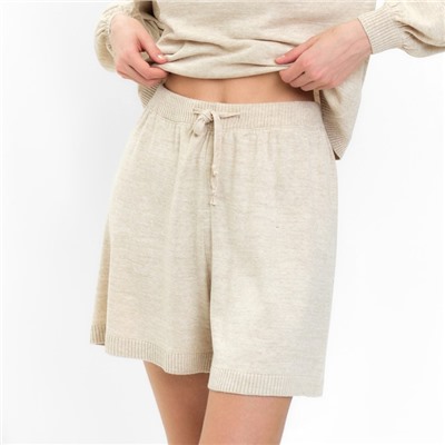 Костюм женский (джемпер, шорты) MINAKU: Casual Collection, бежевый, размер 50