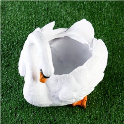 Декоративное кашпо для цветов «Лебедь», 25×15 см, полистоун