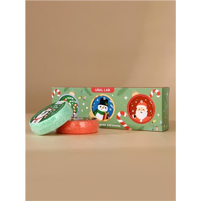 Бомбочки для ванны Happy New Year, 3×100 г, аромат штрудель, тарт и зефир, URAL LAB