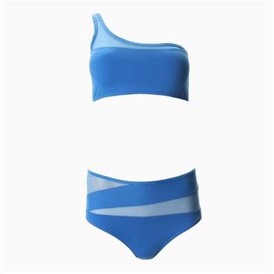 Купальник раздельный на одно плечо женский, размер 50, голубой (44)