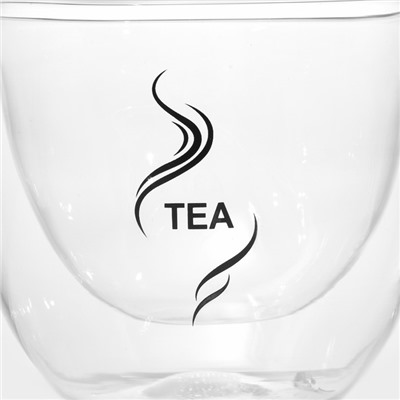 Кружка с двойными стенками Magistro «Дуо. Tea», 200 мл, 12.5×9×7.5 см, стекло, прозрачная