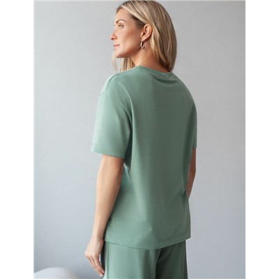 Футболка с принтом свободная эластичная из премиального хлопка