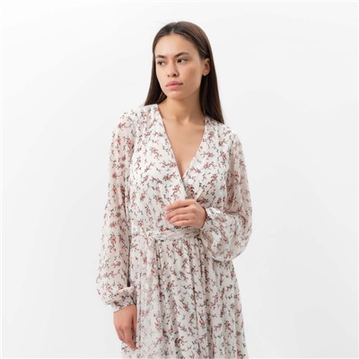 Платье с поясом миди женское MIST, размер 44, белое