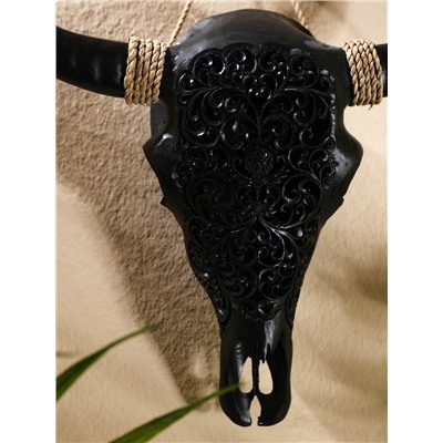 Сувенир интерьерный «Череп буйвола», 15×16×7 см, полирезин, чёрный