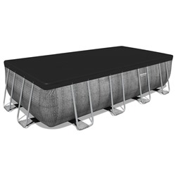 Бассейн каркасный Bestway Power Stee 56996, 488×244×122 см, фильтр-насос, лестница, тент, диспенсер, прямоугольный