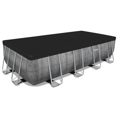 Бассейн каркасный Bestway Power Stee 56996, 488×244×122 см, фильтр-насос, лестница, тент, диспенсер, прямоугольный