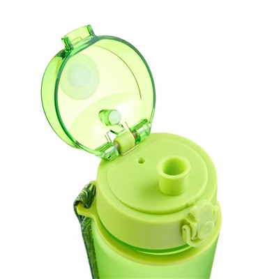 Бутылка для воды, с поильником, 600 мл, зелёная
