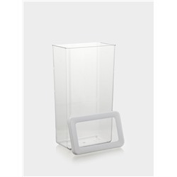 Банка для хранения сыпучих продуктов IDEA «Степ», 3.2 л, 16×10×28 см, пластик, крышка белая