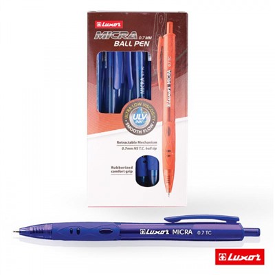 Ручка автоматическая шариковая 0.7мм "МИКРО/Micra" 1782 синяя Luxor