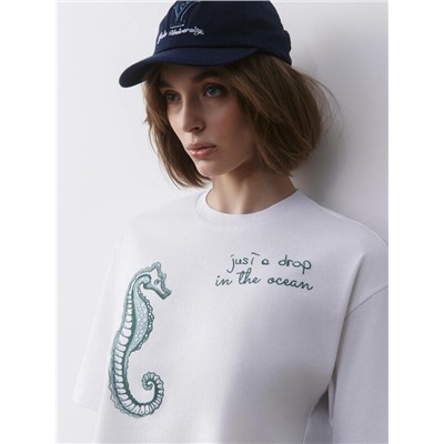 Футболки CONTE LD 2715 Укороченная футболка из хлопка с рисунком