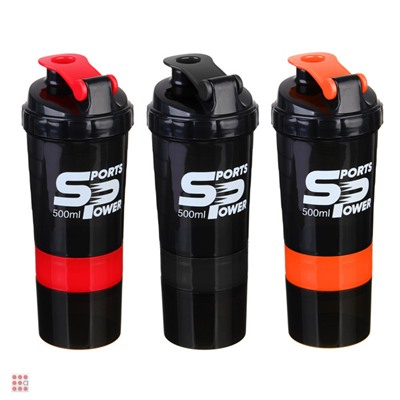 SILAPRO Спортивный шейкер 3 в 1  (пружина-венчик, два контейнера), 500мл, 25x9см