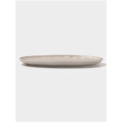Блюдо сервировочное Magistro Potter, 33×22.8×2.5, фарфор, овольное, светло-серое