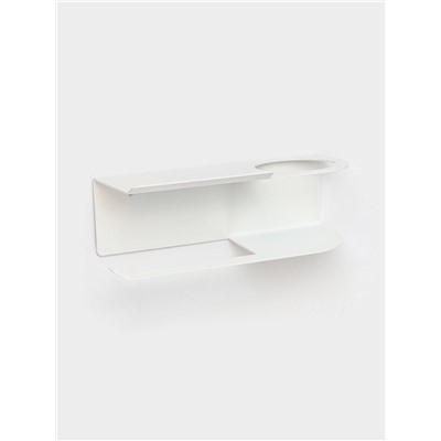 Держатель для туалетной бумаги с полочкой с отверстием для освежителя, белый