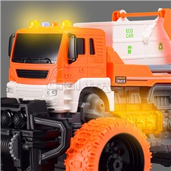 Машина "Эко-мусоровоз" 1:16 (свет, звук) в коробке (цвет оранжевый)