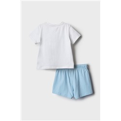 Комплект трикотажный для девочек: фуфайка (футболка), шорты PLAYTODAY, 1240135