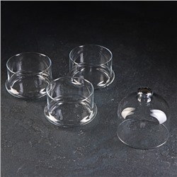 Ёмкости сервировочные Paşabahçe Villa Patisserie, одна ёмкость 500 мл, с крышкой, набор 3 шт., стекло, прозрачные