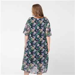 Платье, шифоновое, темно-зеленый, черный