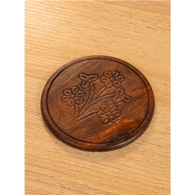 Подставка под горячее «Цветок», набор 6 шт., 14×10×6 см, дерево шишам