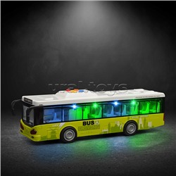 Автобус "Экскурсионный" (свет, звук) в коробке (желтый)