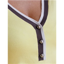 Джемпер с V-вырезом с коротким рукавом из вискозы