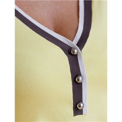 Джемпер с V-вырезом с коротким рукавом из вискозы