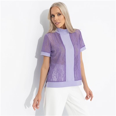 Футболка комбинированная, Фирменное приветствие (сиреневый)