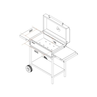 УЦЕНКА Мангал «МАН 205», 2 мм, 128.5×52×90 см