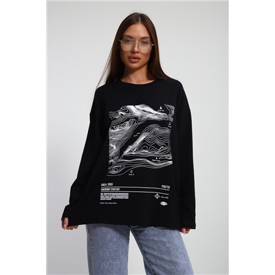 Лонгслив унисекс с принтом Карта ЛГ-01