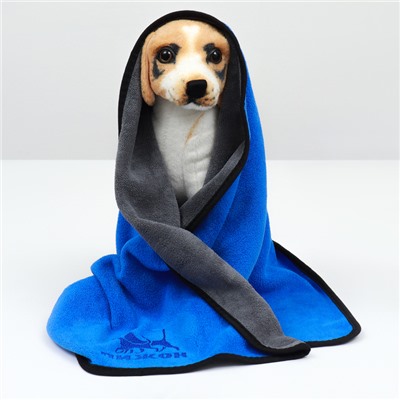 Полотенце для животных, 50×100 см, супервпитывающее, большое, синее