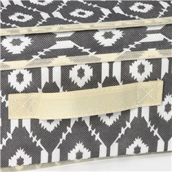 Короб для хранения с крышкой Доляна «Ромбы», 30×28×15 см, серый