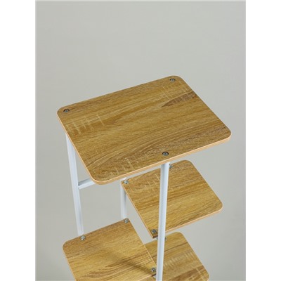 Подставка для цветов Greengo, 5 полок, 36×23×94 см, напольная, каркас металл, полки МДФ, белая