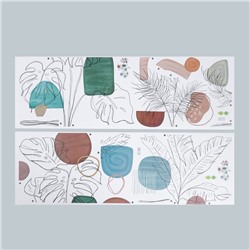 Наклейка интерьерная цветная «Абстракция. Листья», набор 2 листа, 30×90 см