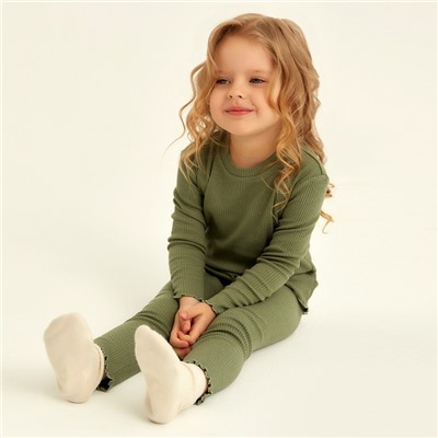 Пижама детская SL HOME, размер 28 (86-92 см), оливковая