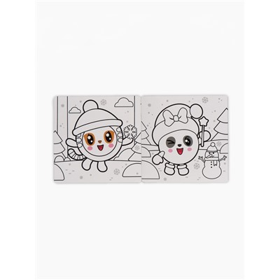 Раскраска многоразовая «Встречаем Новый год», 12 стр., маркеры, Малышарики