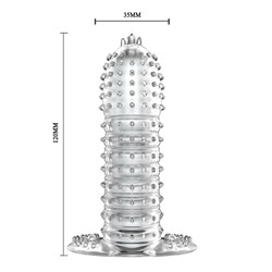 Закрытая прозрачная насадка Crystal sleeve - 12 см.