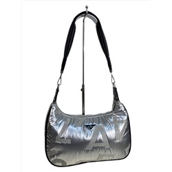 Сумка из болоньи  через плечо, цвет серебро