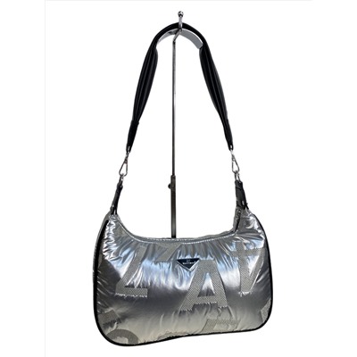Сумка из болоньи  через плечо, цвет серебро