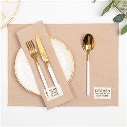 Набор салфеток «Этель» Kitchen, бежевый, 30×40 см - 2 шт., 100% хлопок, саржа 220 г/м²