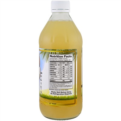 Dynamic Health  Laboratories, Organic Coconut Vinegar with Mother, 100% Raw Vinegar, 16 fl oz (473 ml)