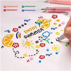 Ручки желейные 3D Jelly Pen (набор 6 шт.) для творчества, с автоматическим механизмом, гелевая паста, прозрачный корпус