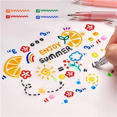 Ручки желейные 3D Jelly Pen (набор 6 шт.) для творчества, с автоматическим механизмом, гелевая паста, прозрачный корпус