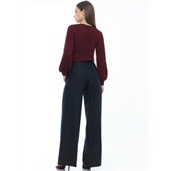 Джемпер бордовый с пышными рукавами