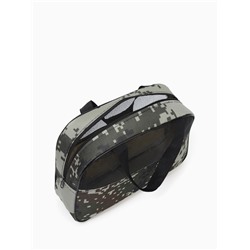 Косметичка-сумка на молнии, с сеткой, с принтом, пиксели/зелёная