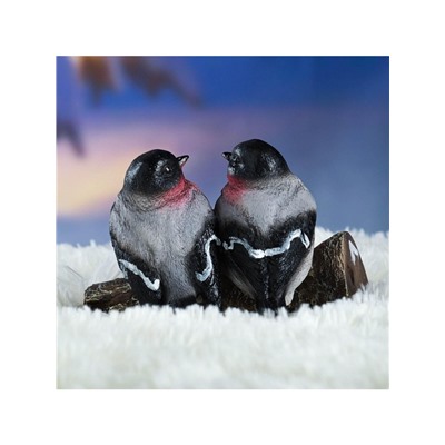 Садовая фигура из полистоуна «Снегири на ветке», подвесная, 15×12×12 см