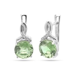 Серьги из серебра зеленый аметист, Аурелия
